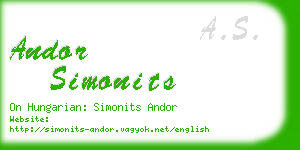 andor simonits business card